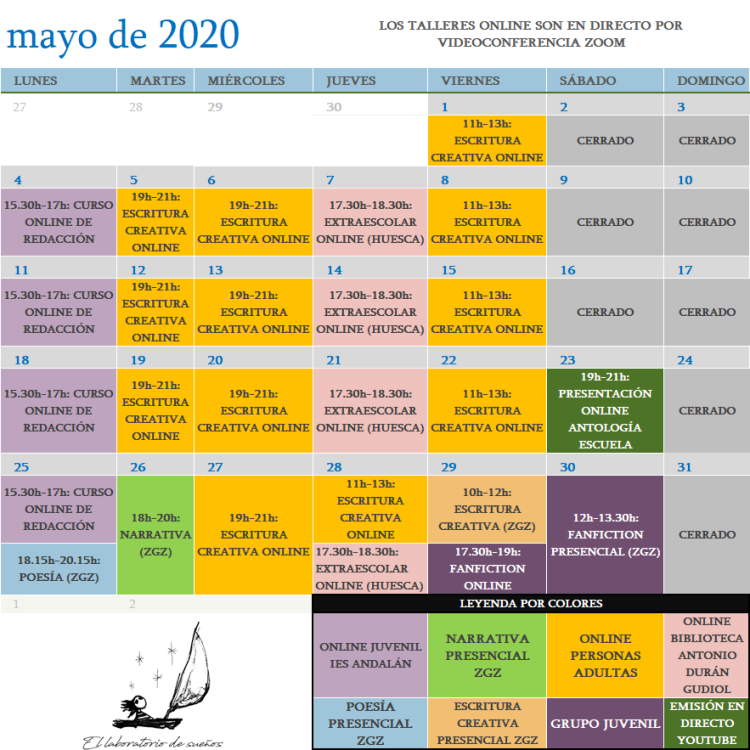 Calendario mayo 2020
